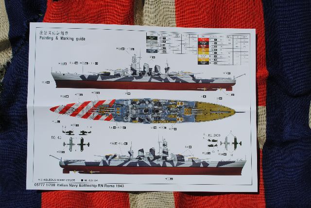 Maquette Cuirassé Italien RN Roma 1943 - Trumpeter échelle 1/700 - Référence 05777 - Kit à Monter